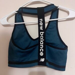 Blue Racerback Sports Bra with V-Neck